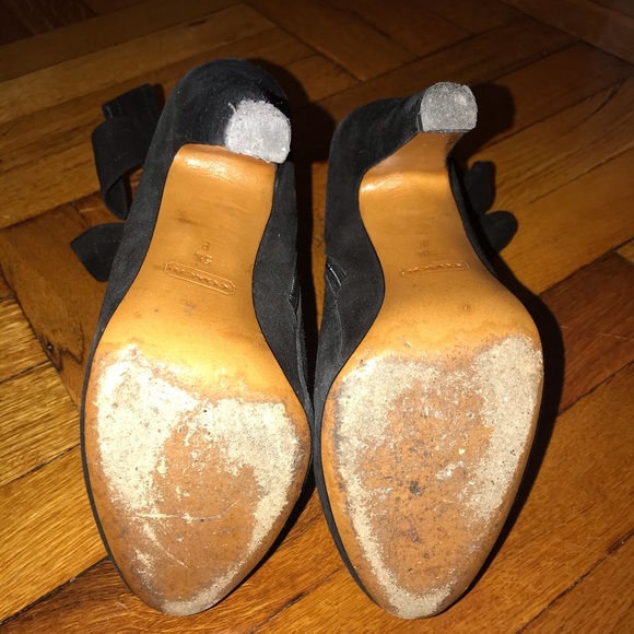 Coach Aubrie suede bow ankle black booties - Picture 3 of 4